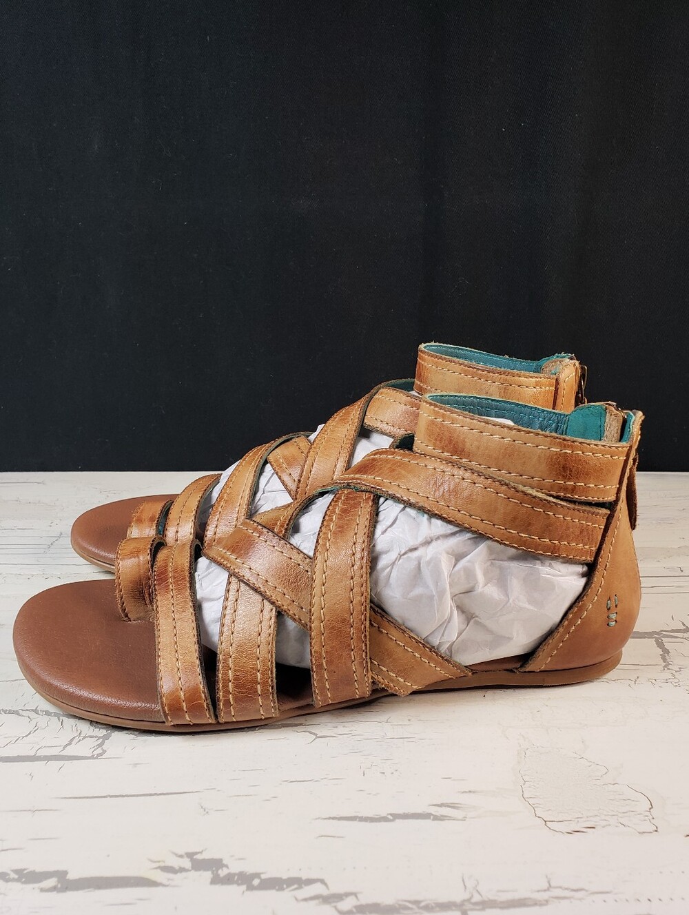 Roan by Bed Stu 'Royalty' Leather Roman Sandals in Pecan - Women's size 9 - Picture 6 of 16